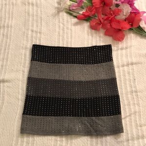 Umgee Black and Grey Studded Skirt